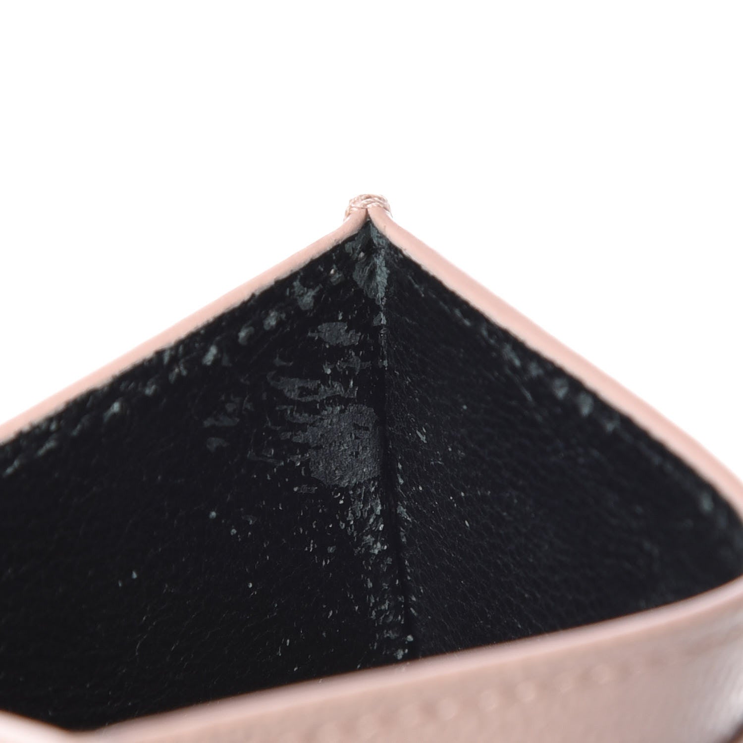 Saint Laurent Grain De Poudre Matelasse Chevron Monogram Credit Card Case Pale Pink 8 of 9