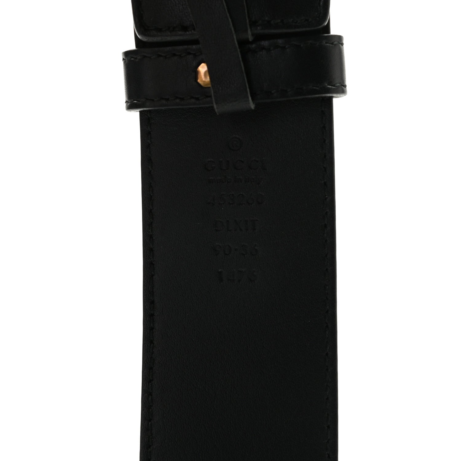Gucci Moon Calfskin Pearl Double G 40mm Belt 90 36 Black Cream 5 of 6