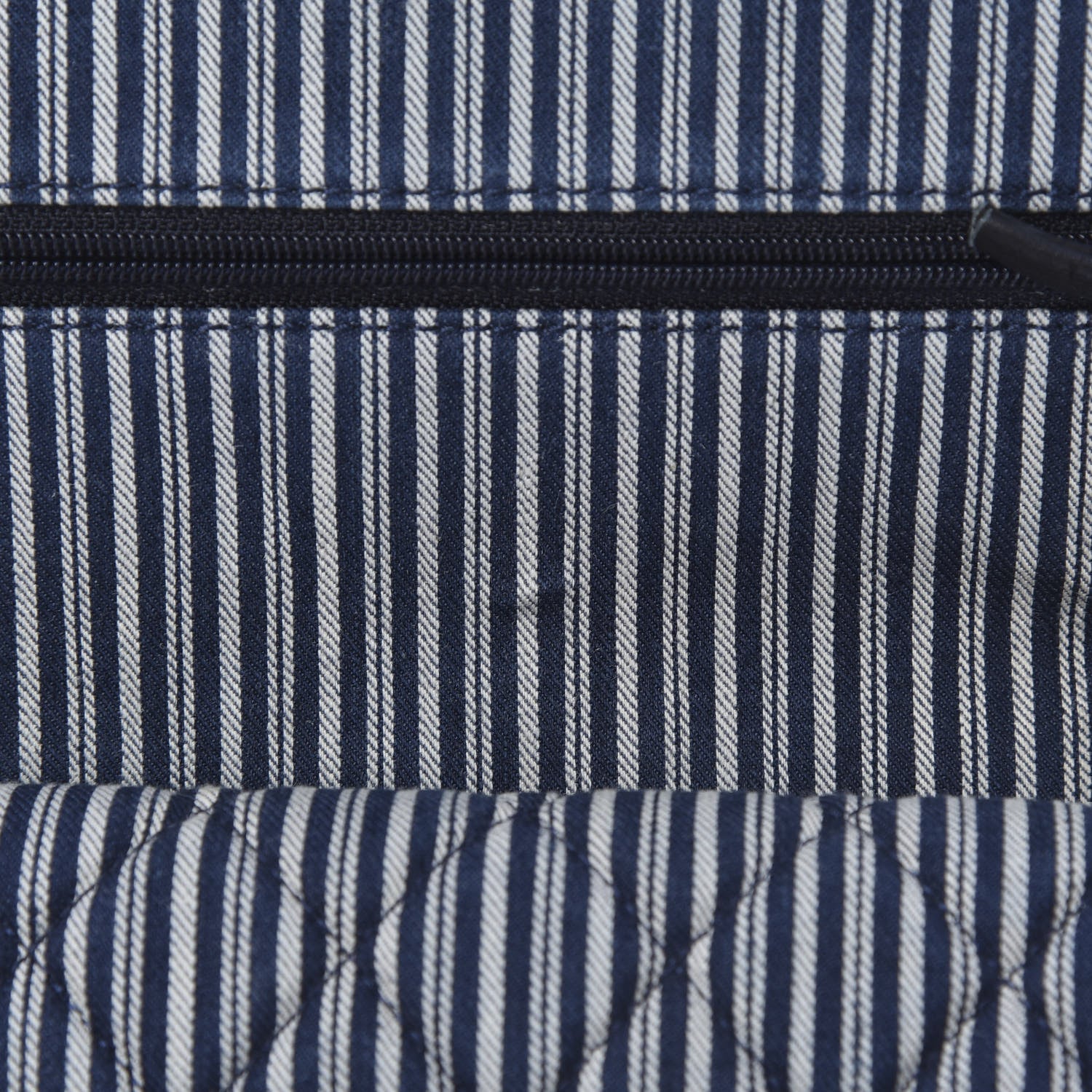 Chanel Denim Striped Quilted Medium Double Flap Navy White 11 of 11