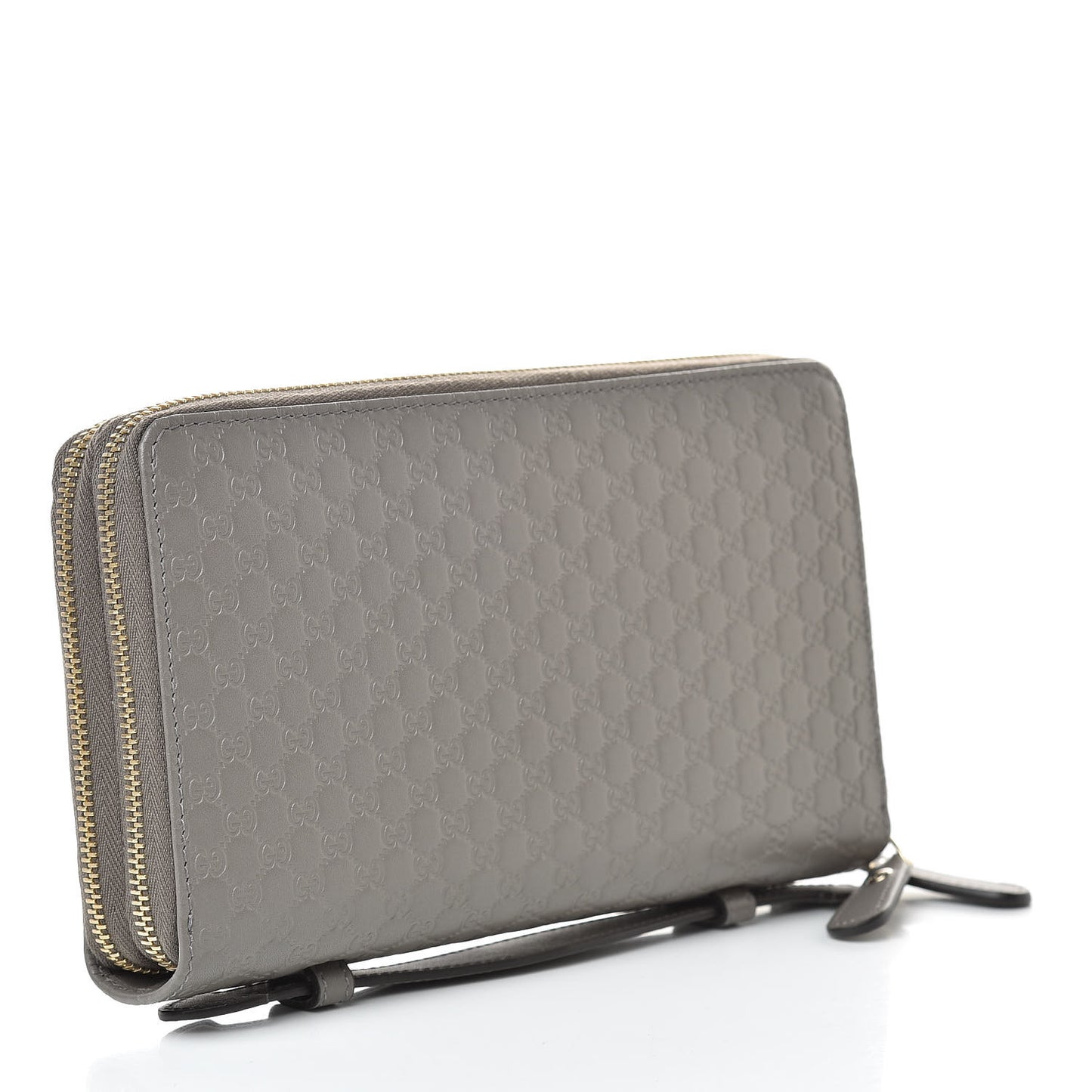 Soft Microguccissima Zip Around Top Handle Travel Wallet Loess