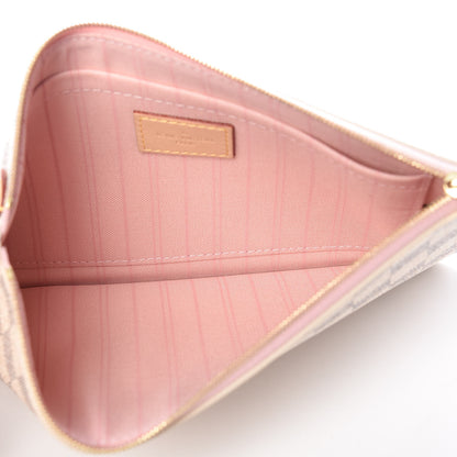Louis Vuitton Damier Azur Neverfull MM GM Pochette Rose Ballerine 5 of 12