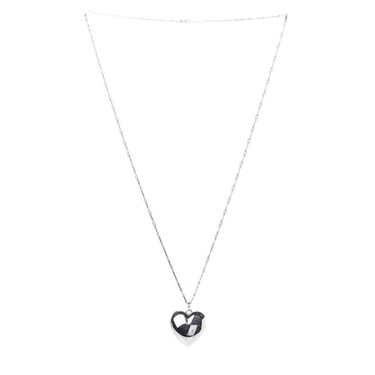 Tiffany Sterling Silver Large Heart Pendant Link Necklace 3 of 6