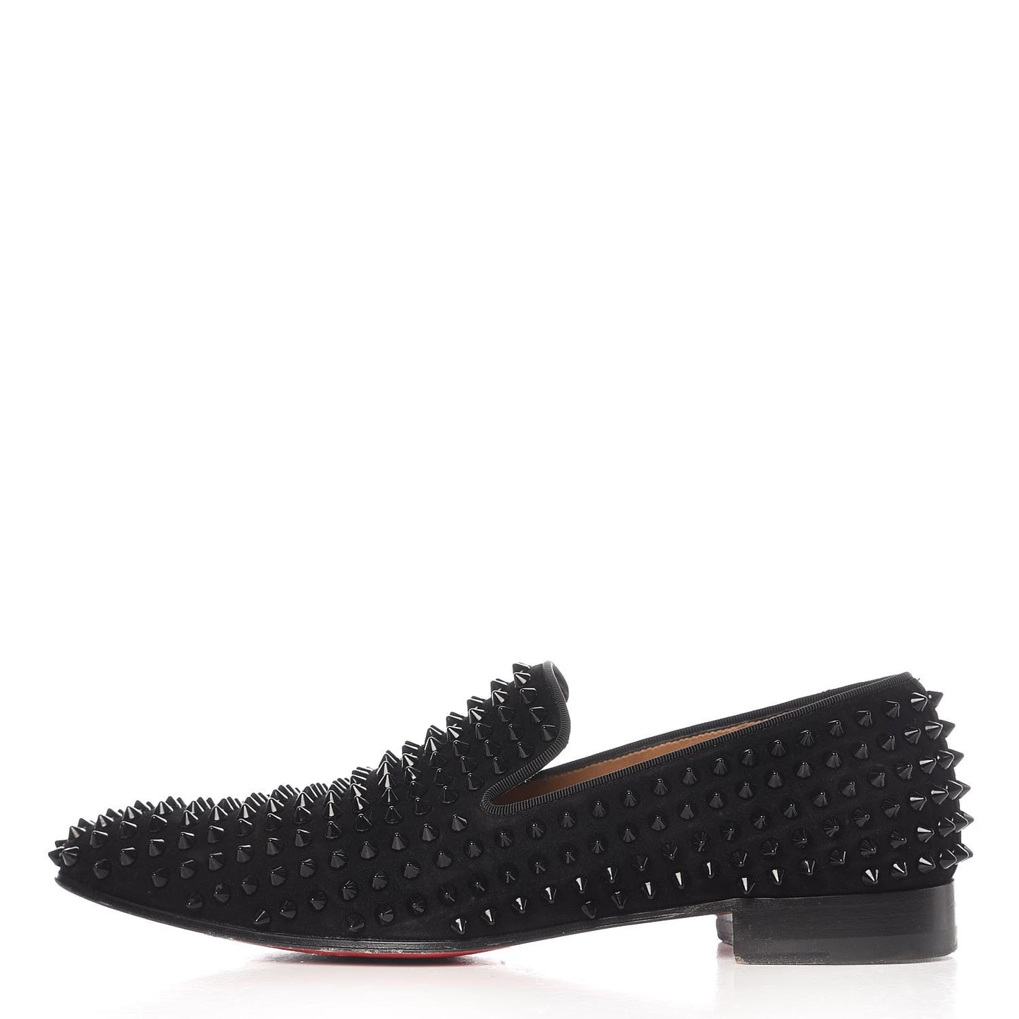 Mens Veau Velours Spikes Dandelion Flat 39.5 Black