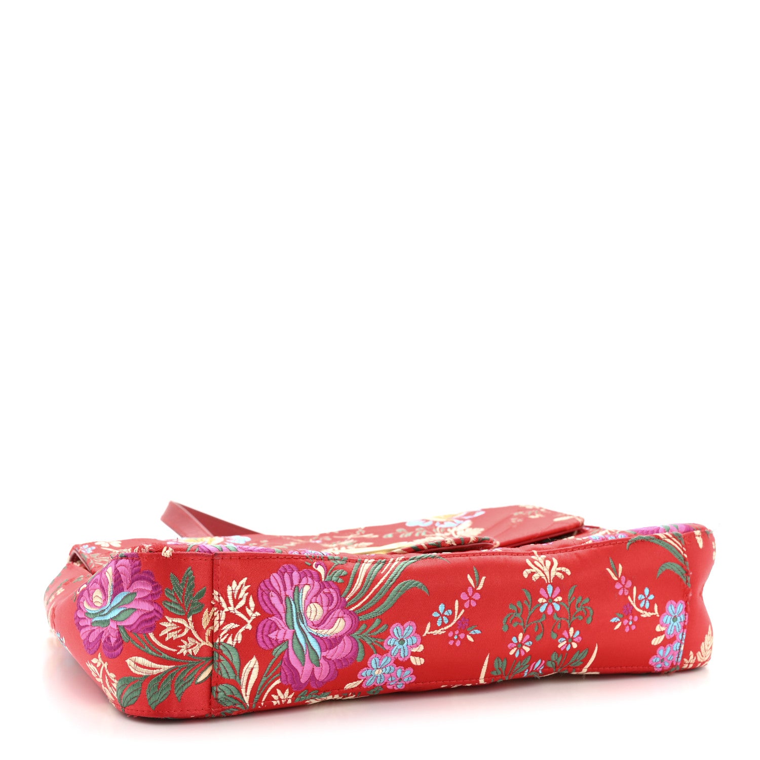 Gucci Jacquard Matelasse Floral Medium GG Marmont Shoulder Bag Red 4 of 15