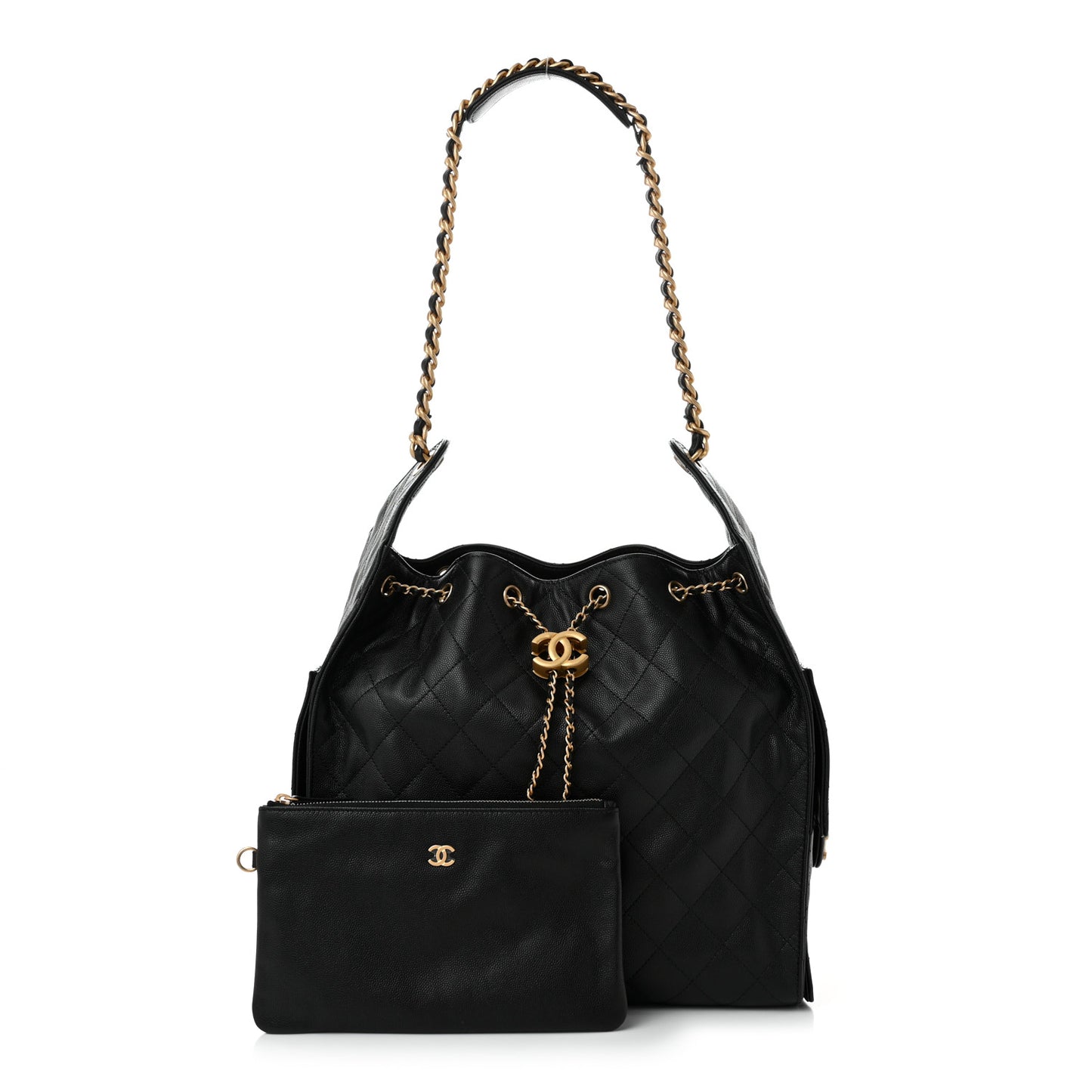 Caviar Quilted Medium Chanel 25 Handbag Black