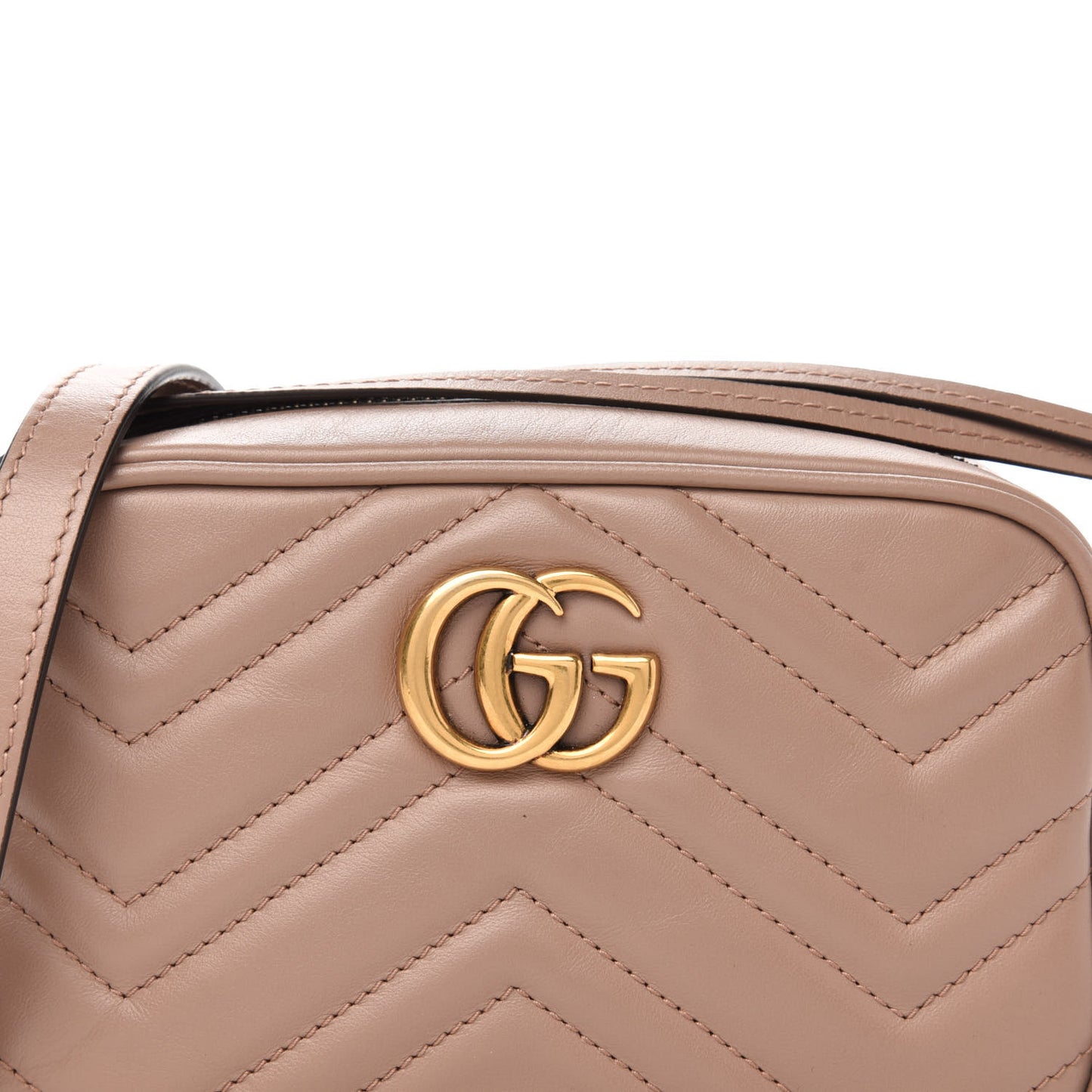 Calfskin Matelasse Mini GG Marmont Chain Shoulder Bag Porcelain Rose