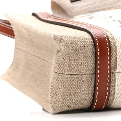 Chloe Cotton Calfskin Mini Woody Ribbon Tote White Brown 9 of 10
