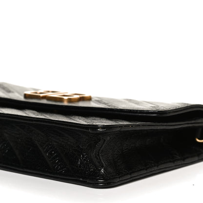 Balenciaga Shiny Goatskin Logo Embossed BB Wallet On Chain Black 9 of 12