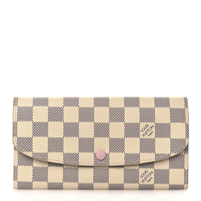 Louis Vuitton Damier Azur Emilie Wallet Rose Ballerine 1 of 7