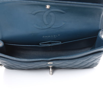 Chanel Caviar Quilted Medium Double Flap Dark Turquoise 5 of 13