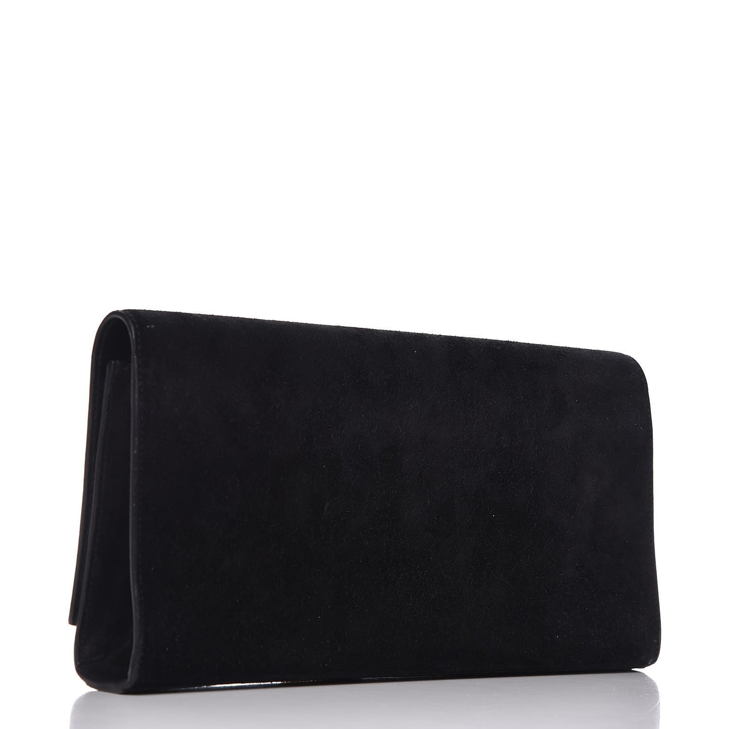 Suede Cassandre Tassel Clutch Black