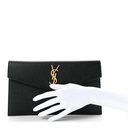 Saint Laurent Grain De Poudre Uptown Pouch Black 2 of 6