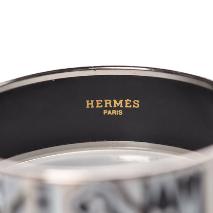 Hermes Enamel Printed Wide La Femme Aux Semelles de Vent Bracelet 65 4 of 5