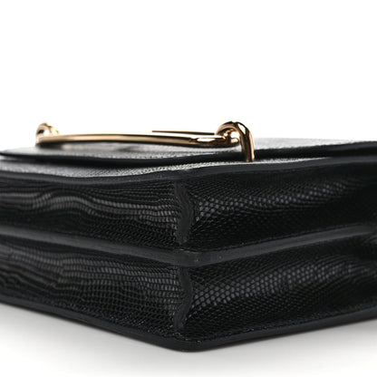 Hermes Lizard Mini Sac Roulis Black 8 of 10