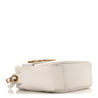 Chanel Calfskin Quilted Enchained Camera Case Bag White 4 of 14