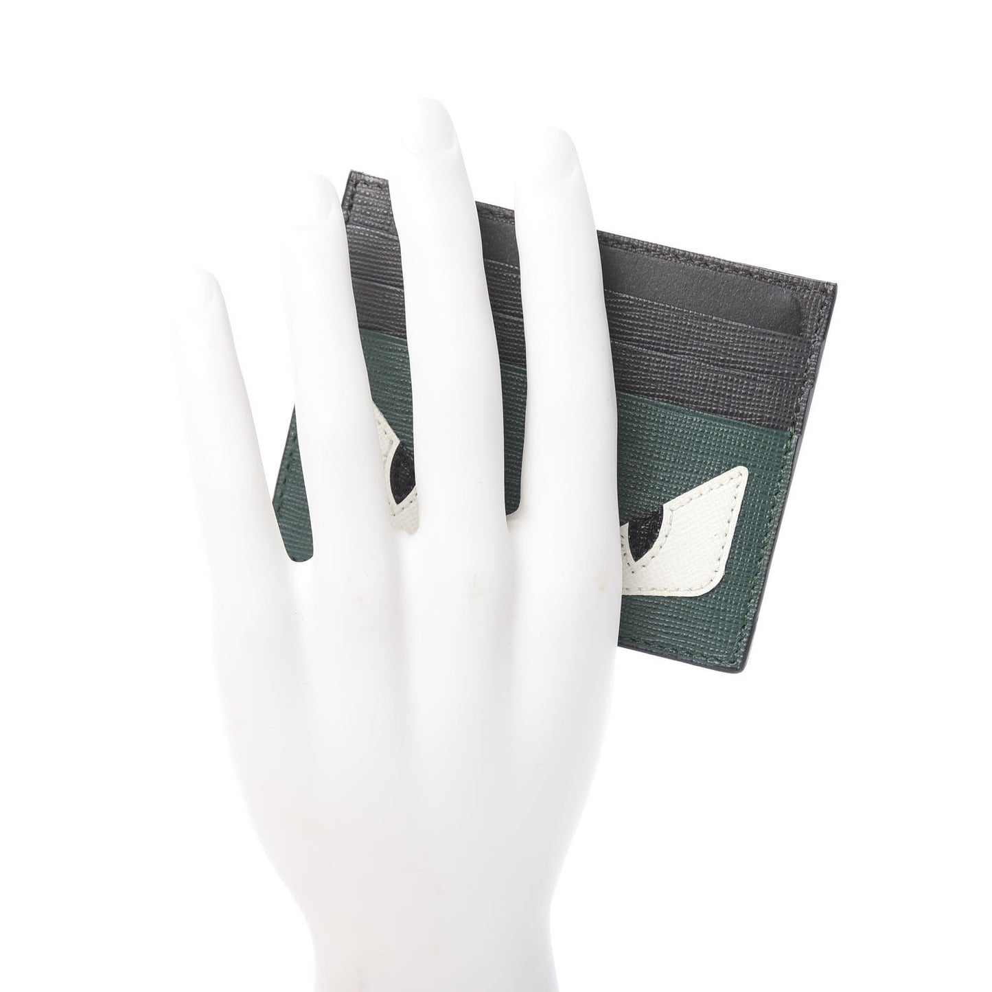 Vitello Elite Monster Eyes Inlay Card Holder Green Black