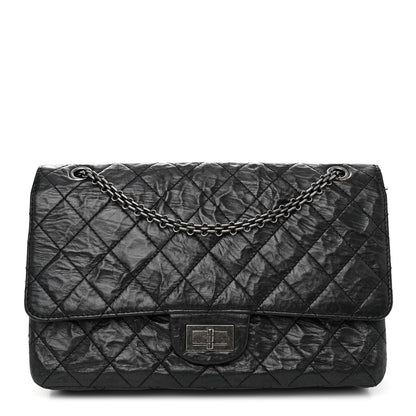 Chanel Metallic Aged Calfskin Quilted 2.55 Reissue 227 Flap Black 1 of 14