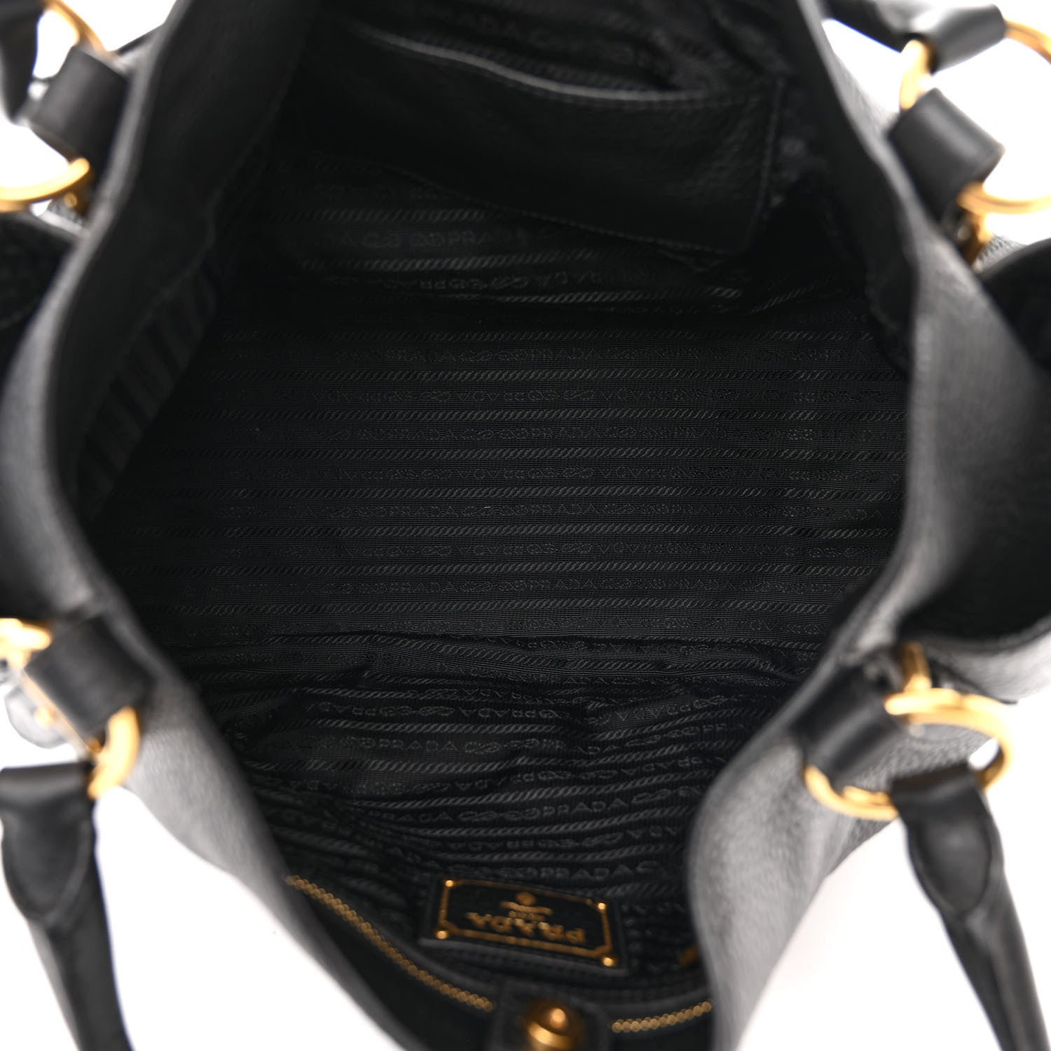 Prada Vitello Daino Tote Black 5 of 9