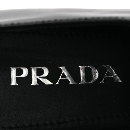 Prada Spazzolato Metal Triangle Logo 50mm Loafers 37.5 Black 9 of 13