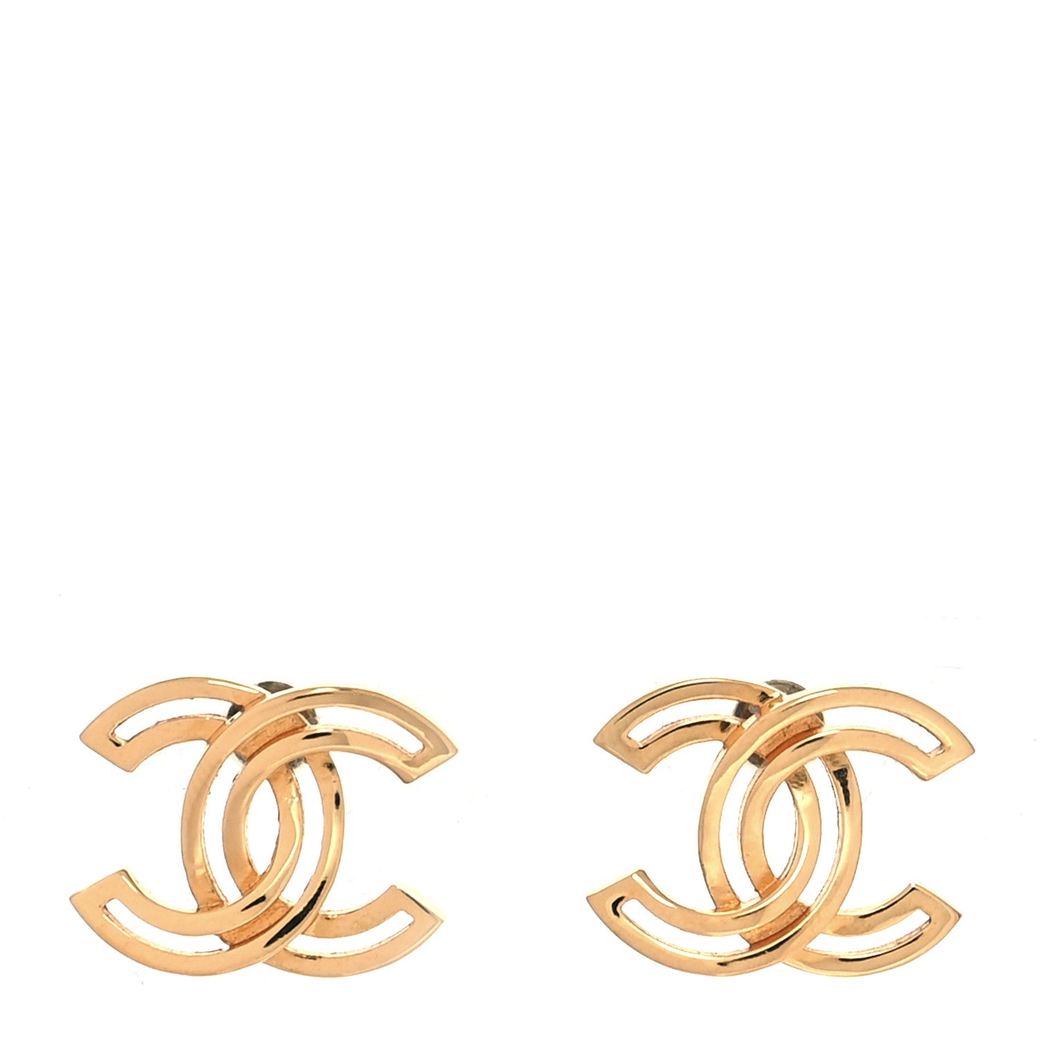 Chanel Metal Obazine CC Earrings Gold 1 of 6