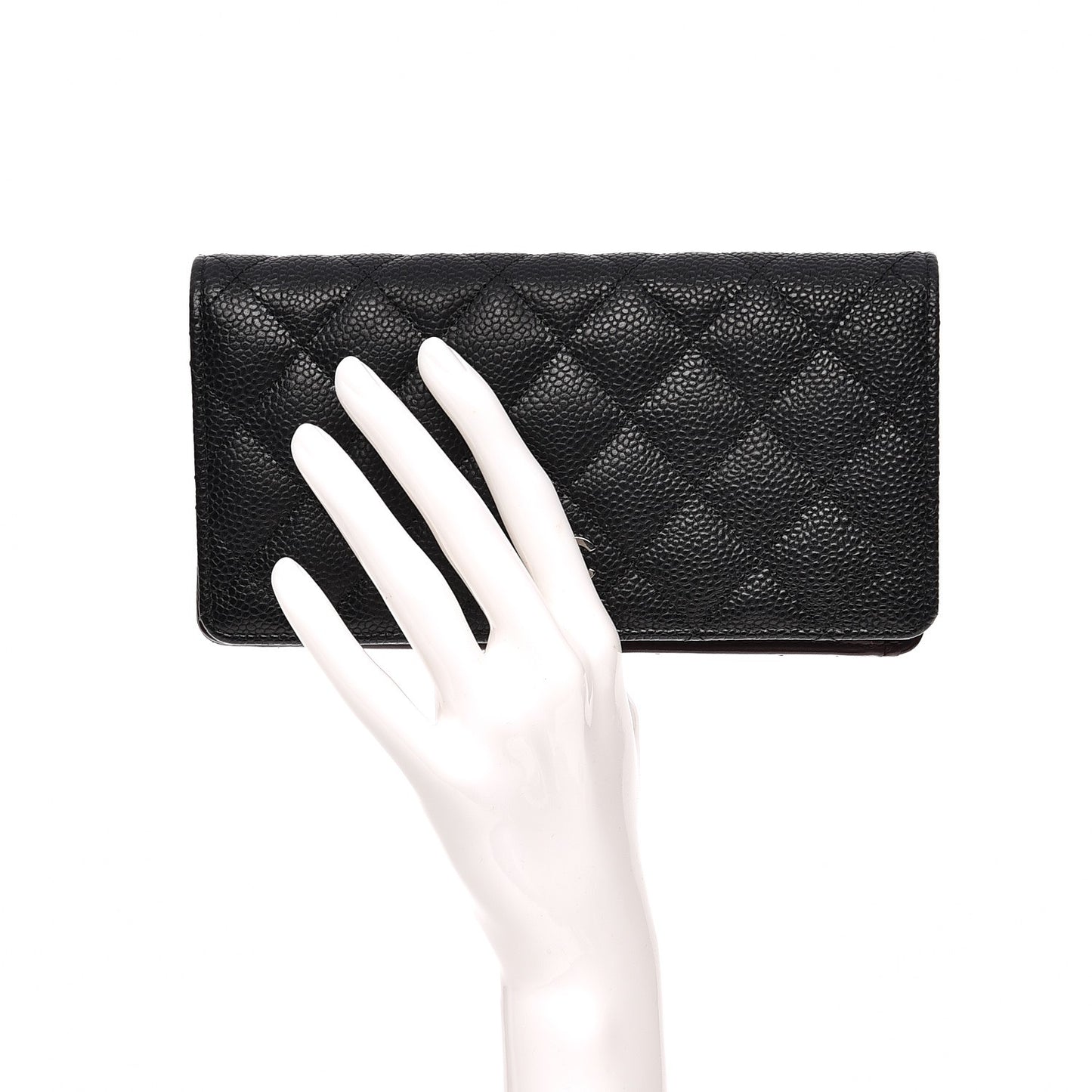 Caviar Quilted Yen Wallet Black