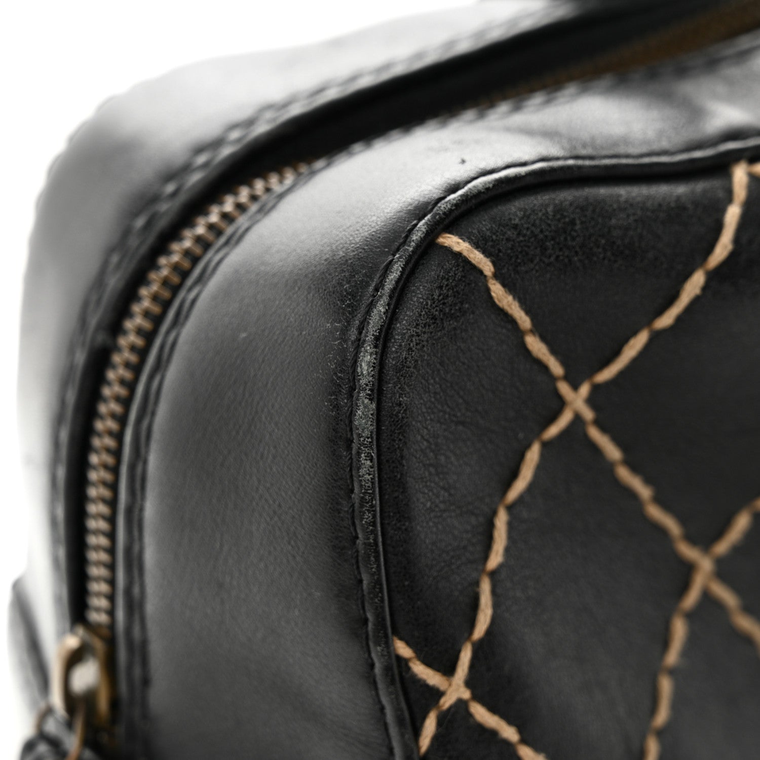 Chanel Calfskin Contrast Stitch Surpique Bowler Black 14 of 15