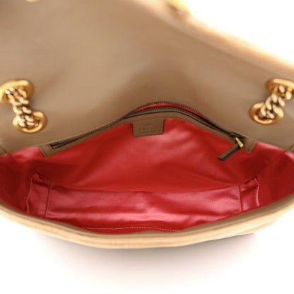 Gucci Velvet Matelasse Medium GG Marmont Shoulder Bag Taupe 5 of 12