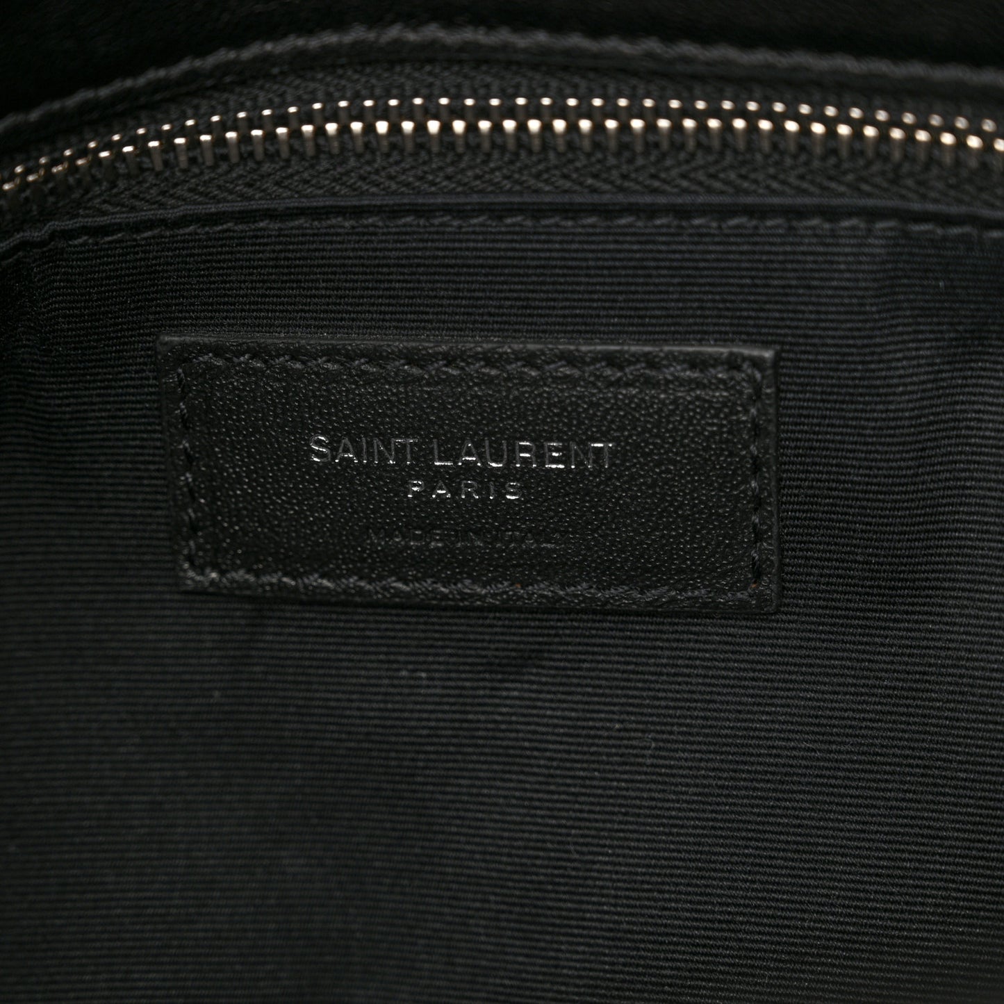 Lambskin Quilted Medium Loulou Puffer Monogram Chain Satchel Black