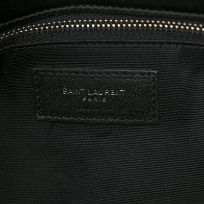 Saint Laurent Lambskin Quilted Medium Loulou Puffer Monogram Chain Satchel Black 7 of 10