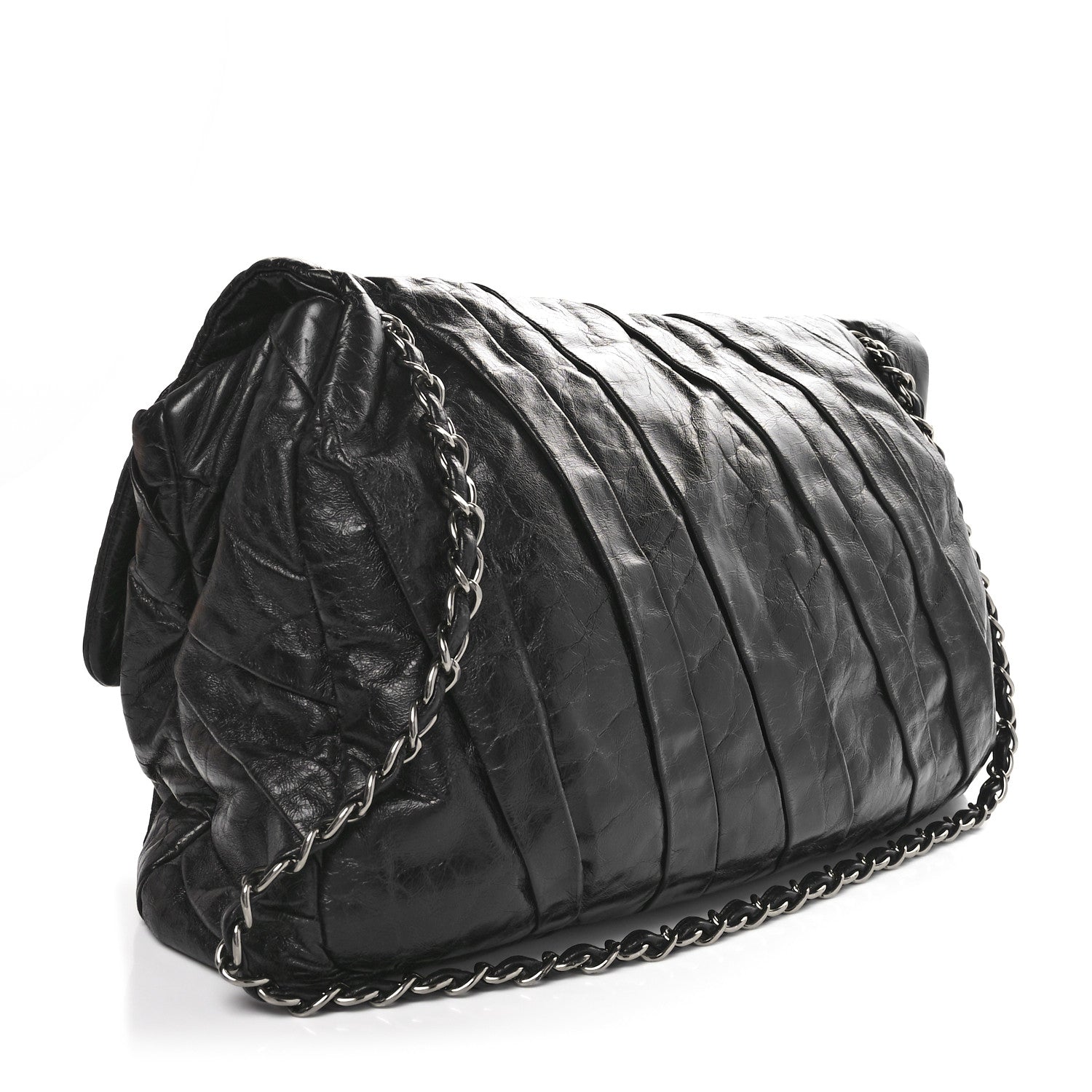 Chanel Glazed Calfskin Twisted Maxi Flap Black 3 of 10