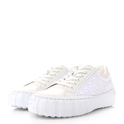 Fendi Velvet FF Calfskin Womens Fendi Force Low Top Sneakers 39.5 White 4 of 10