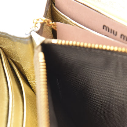 Miu Miu Metallic Matelasse Wallet Cromo Pirite 6 of 8