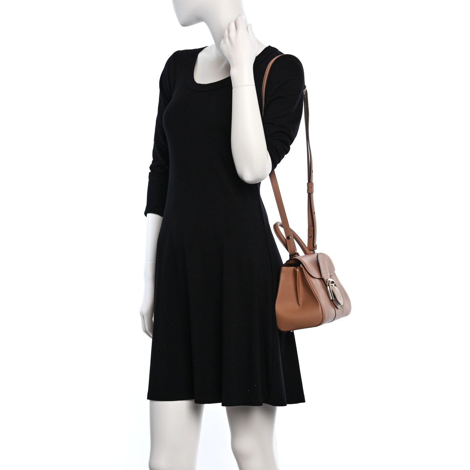 Delvaux Grained Calfskin Mini Brillant Satchel Nude 2 of 9