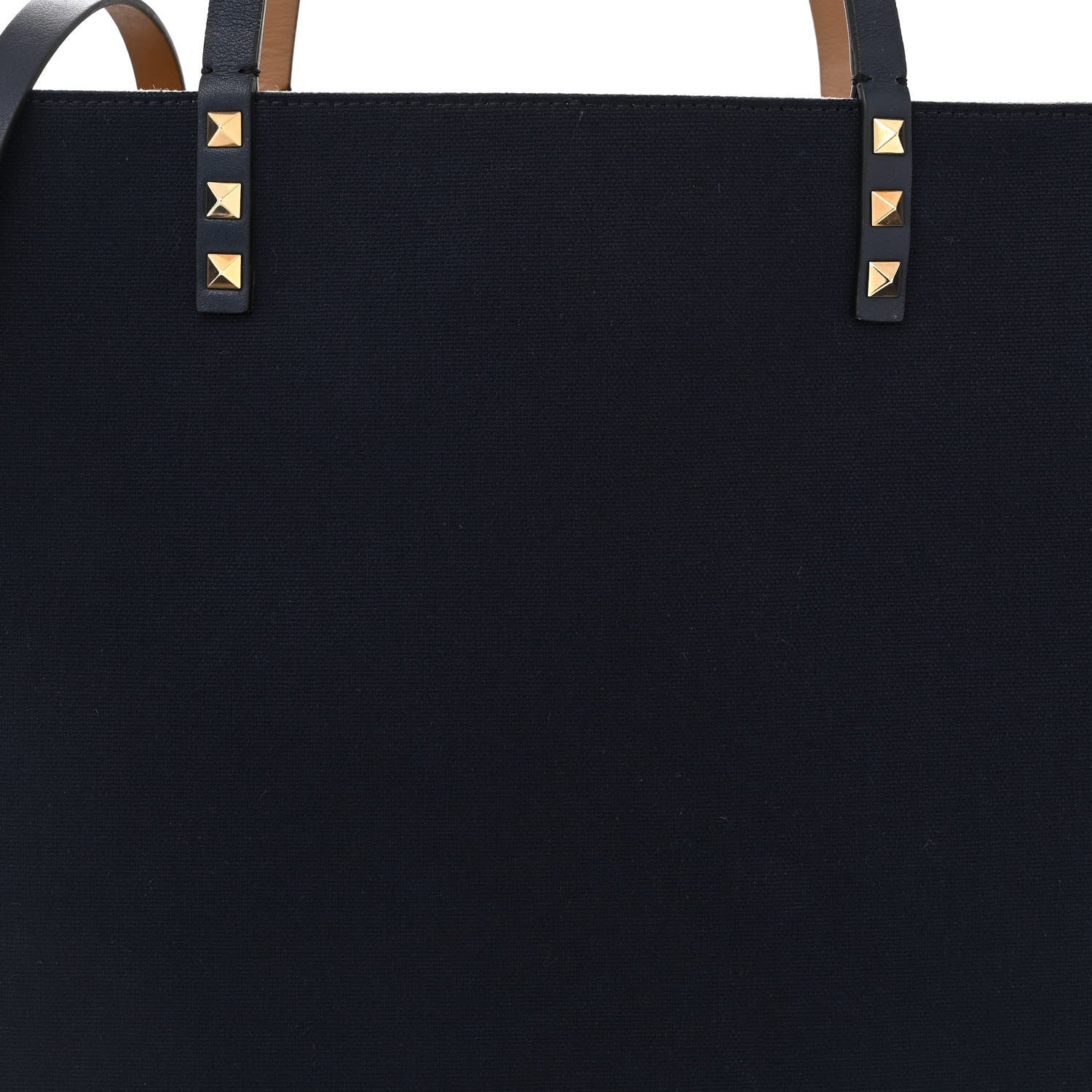 Valentino Garavani Canvas Medium Rockstud Reversible Tote Navy Blue Beige 11 of 17