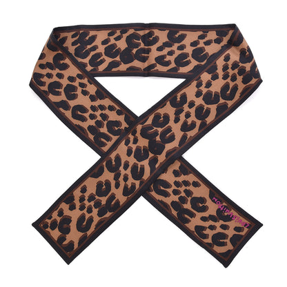 Louis Vuitton Silk Leopard Bandeau Scarf Marron 1 of 4