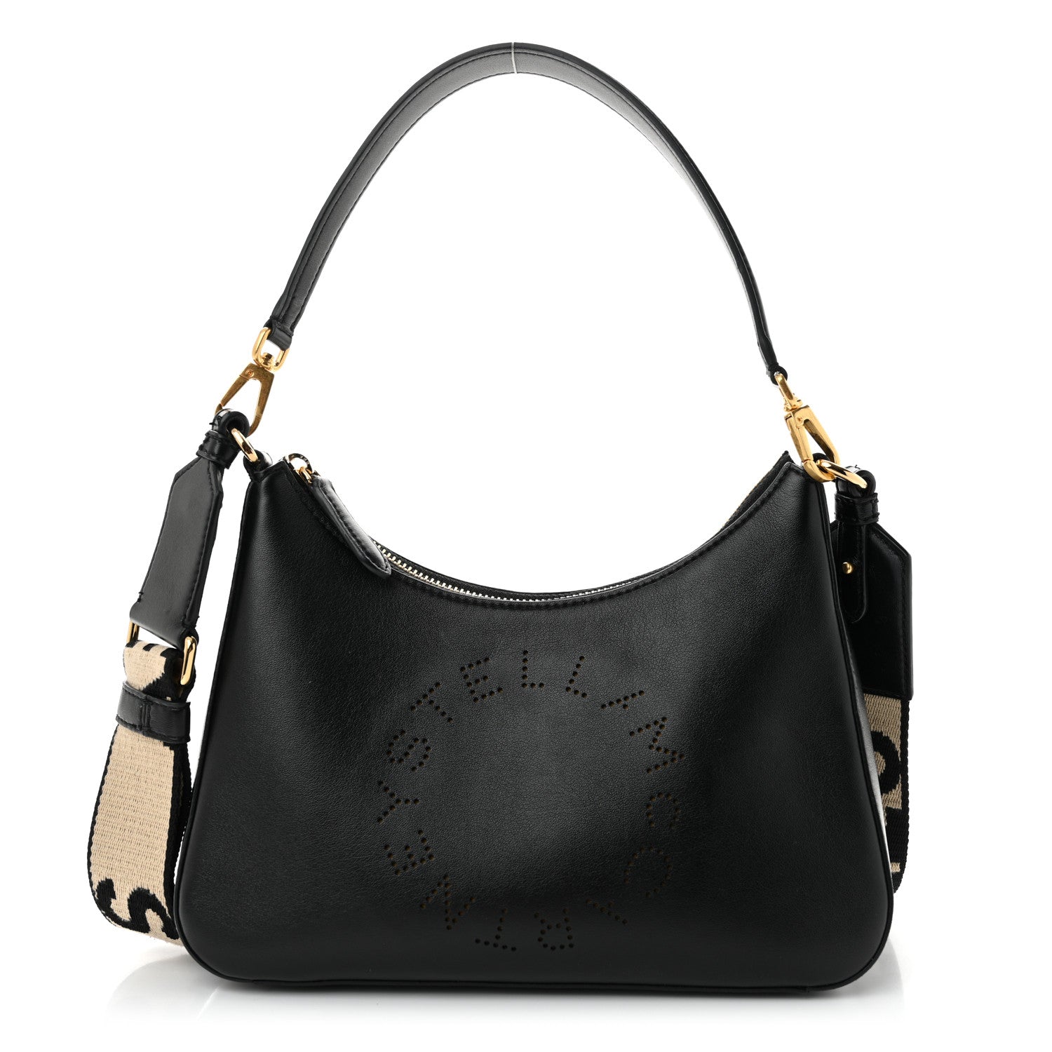 Stella McCartney Eco Alter Nappa Perforated Logo Small Shoulder Bag Black 1 of 11