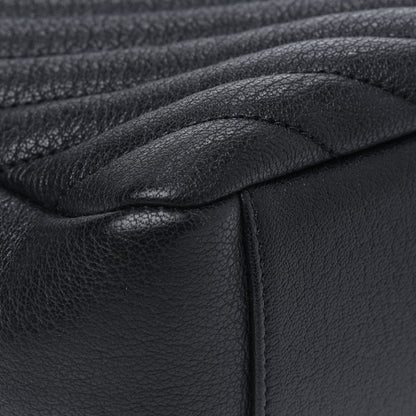 Saint Laurent Sheepskin Matelasse Chevron Monogram Monochrome Large College Satchel Black 10 of 14