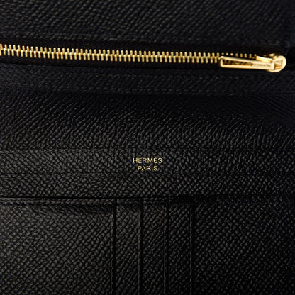 Hermes Epsom Bearn Compact Wallet Black 6 of 7