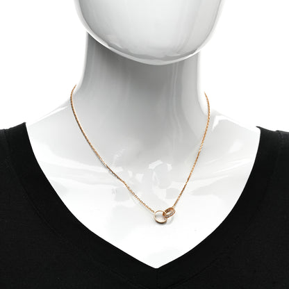 Cartier 18K Pink Gold Diamond Interlocking LOVE Necklace 2 of 5