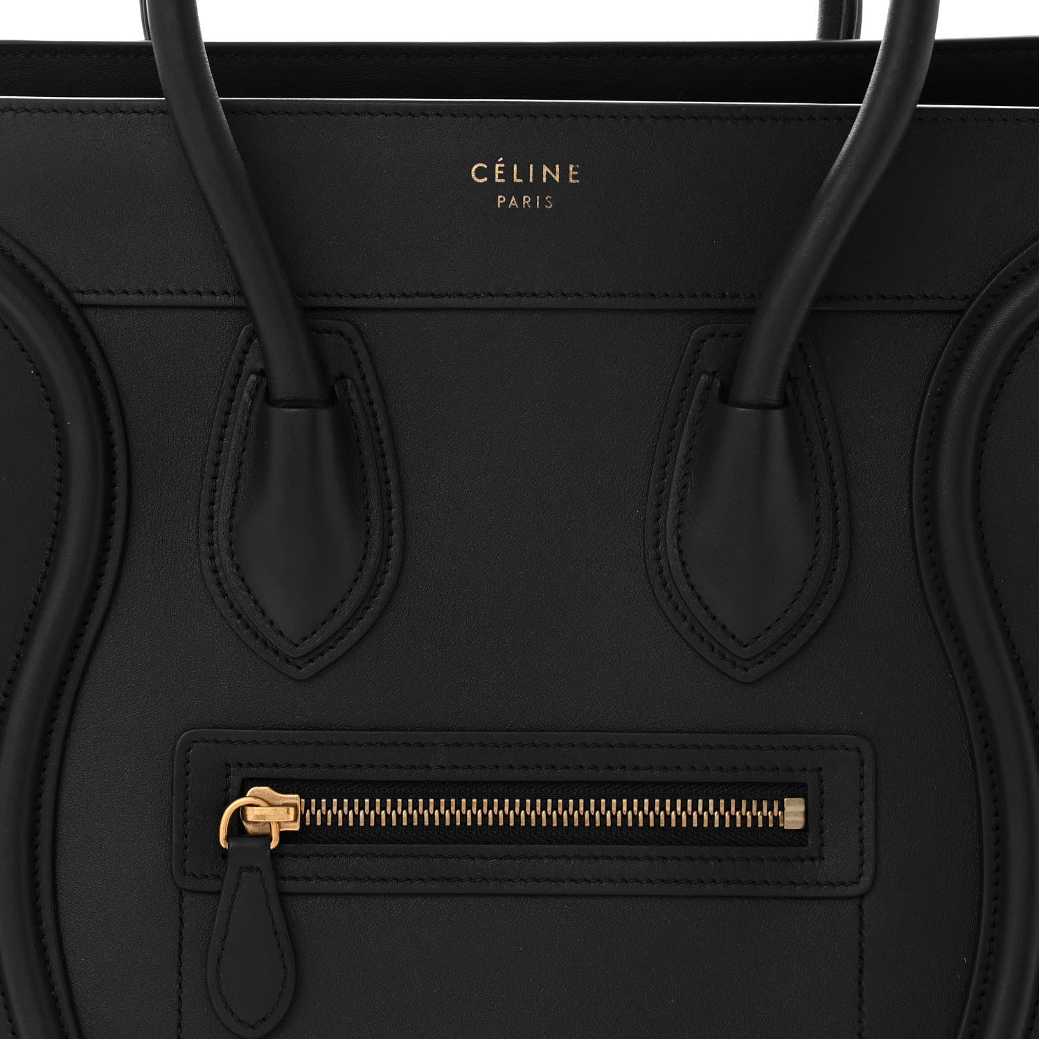 Celine Smooth Calfskin Micro Luggage Black 7 of 10