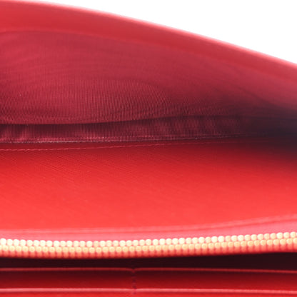 Salvatore Ferragamo Printed Calfskin Gancini Wallet On Chain Red 5 of 12