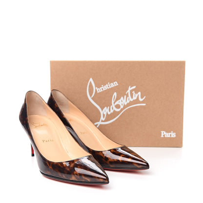 Christian Louboutin Patent Tartaruga Decollete 554 70 Pumps 38.5 Testa Di Moro 8 of 8