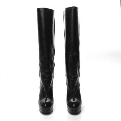 Gucci Calfskin Larius Knee High Boots 37.5 Black 2 of 7