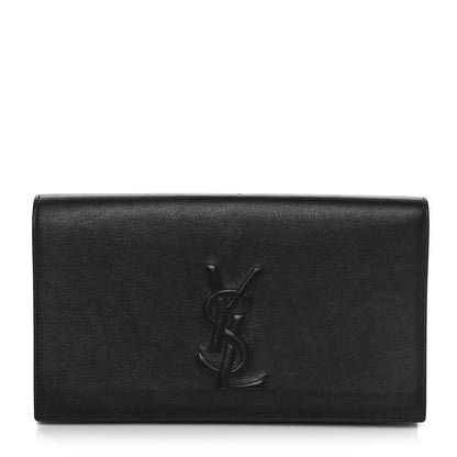 Saint Laurent Calfskin Monogram Large Belle De Jour Clutch Black 1 of 9