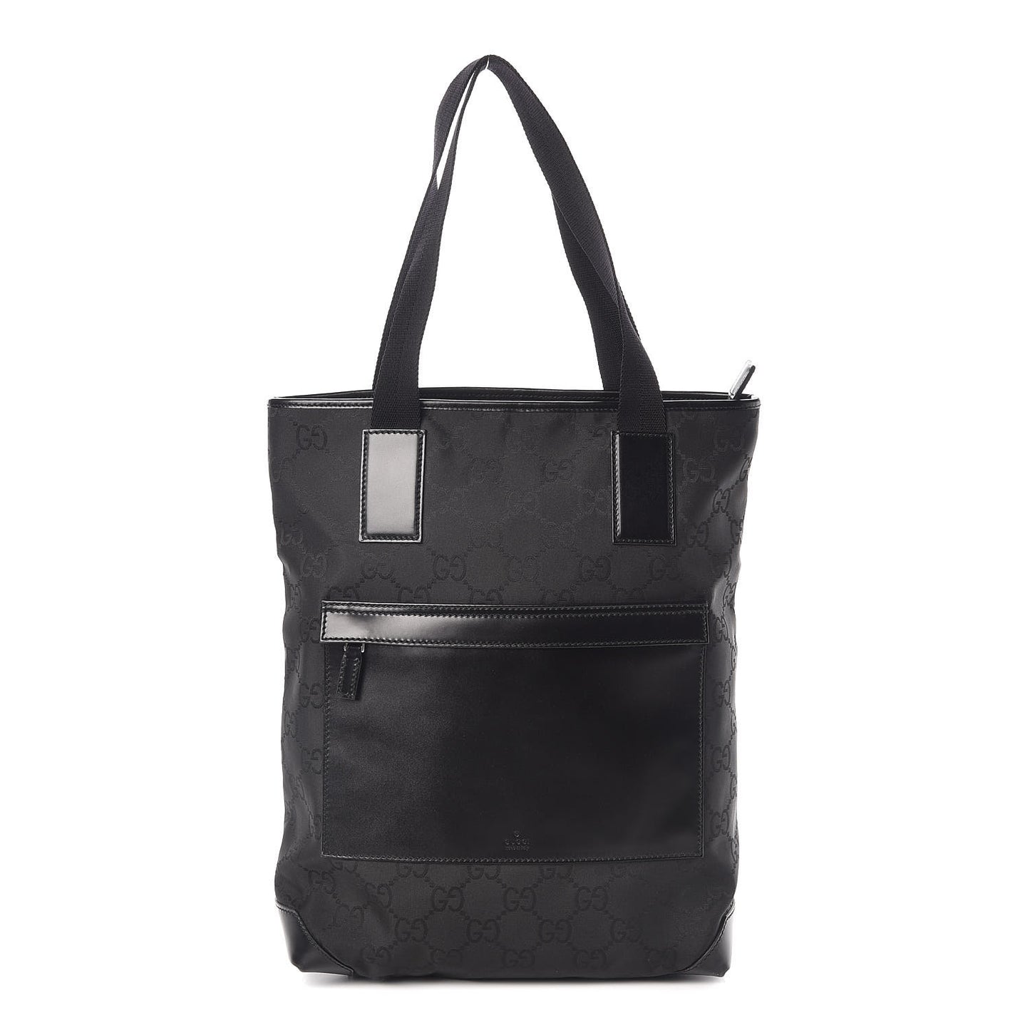 Nylon Calfskin Monogram Tall Tote Black