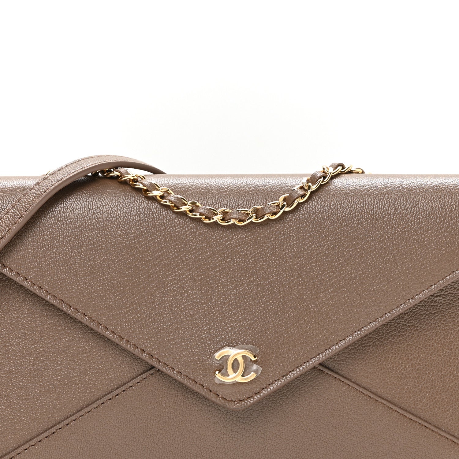 Chanel Grained Goatskin CC Express Clutch With Chain  Light Brown 8 of 11