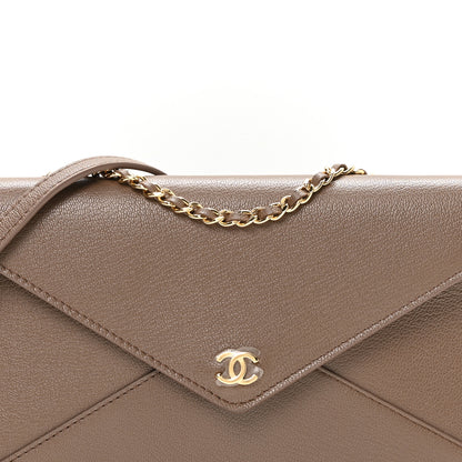 Chanel Grained Goatskin CC Express Clutch With Chain  Light Brown 8 of 11
