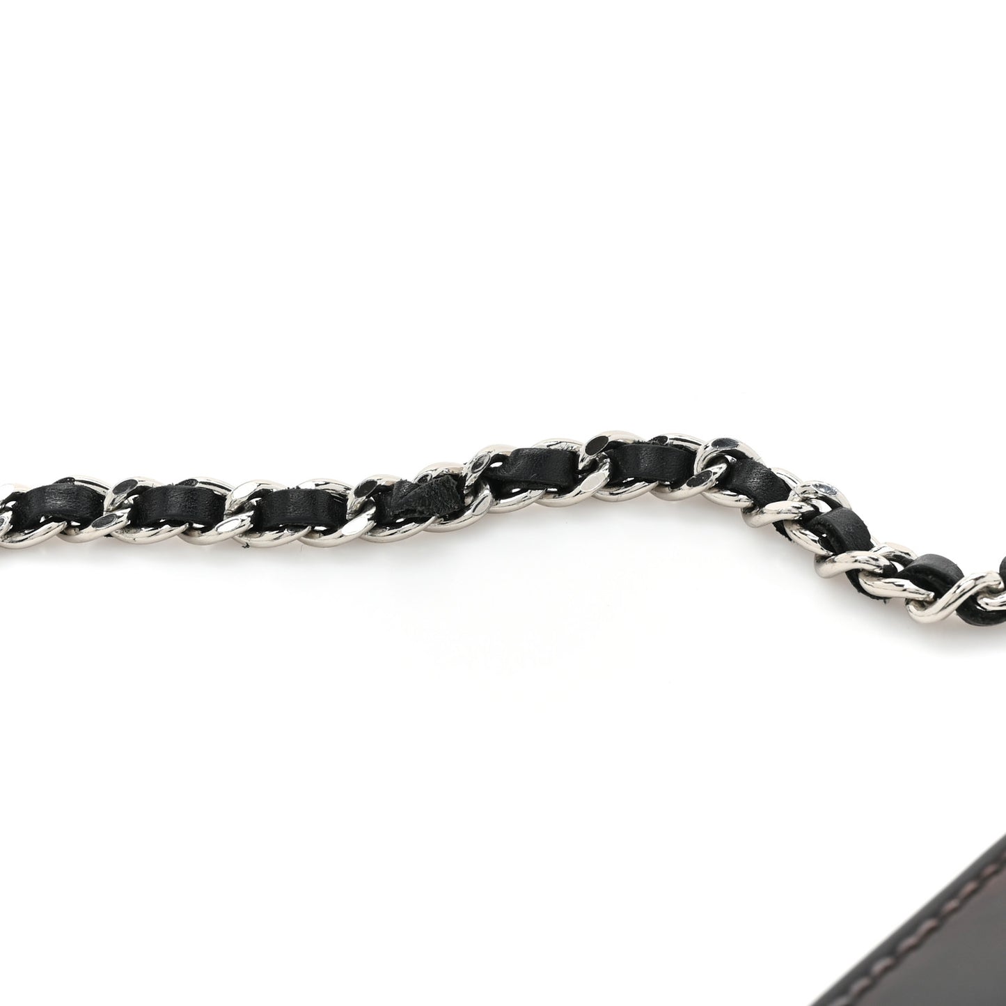 Glazed Calfskin Boy Wallet On Chain WOC Black