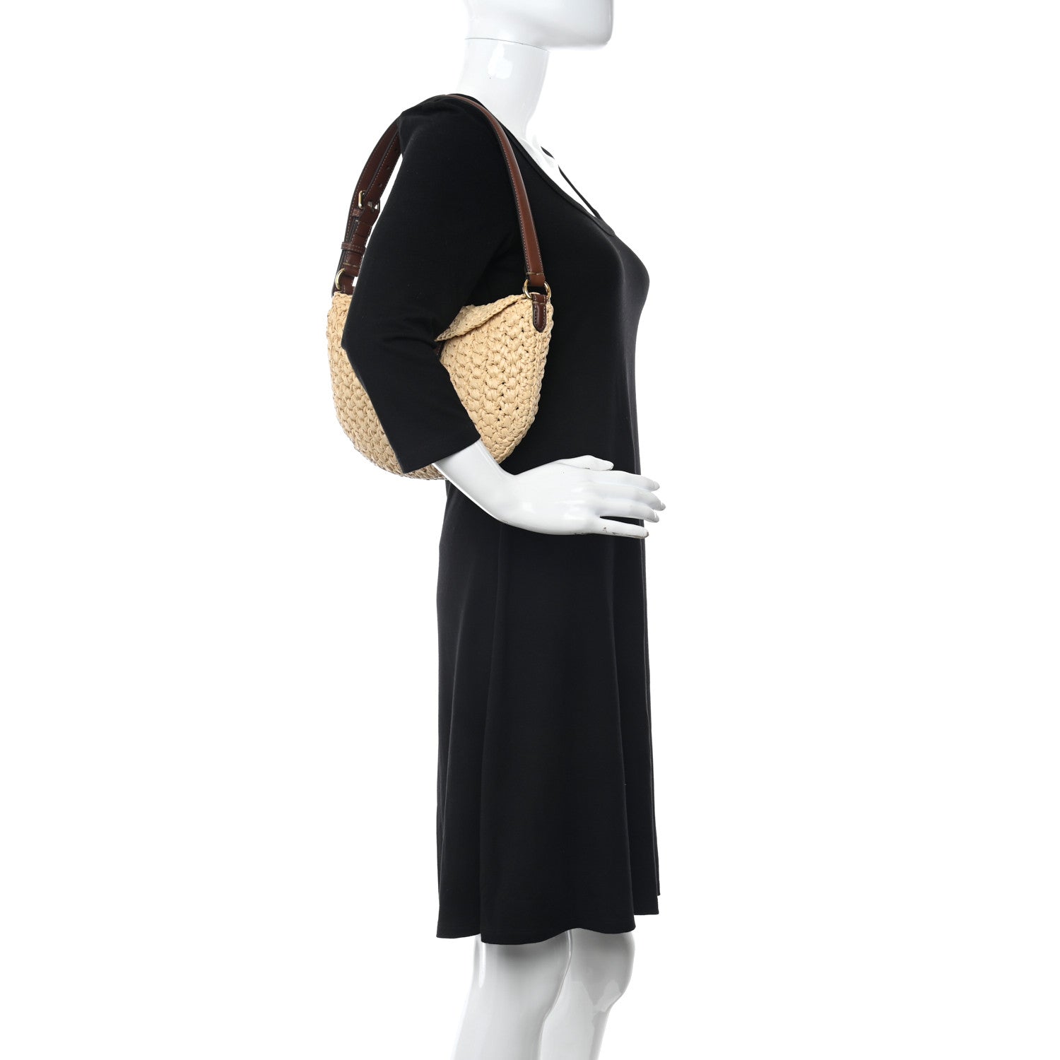 Fendi Raffia Croissant Hobo Natural 2 of 10