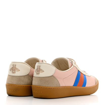 Gucci Calfskin Suede Web Womens G74 Sneakers 38 Oatmeal Soft Rose 4 of 9